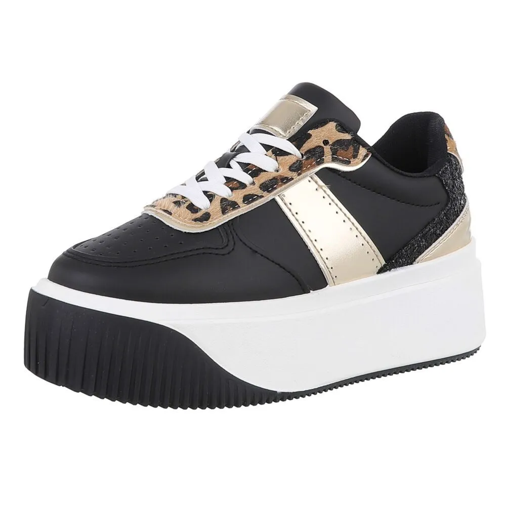 ITAL-DESIGN Damen Low-Top Freizeit Sneaker (88671472) Keilabsatz/Wedge Sneakers Low in Schwarz