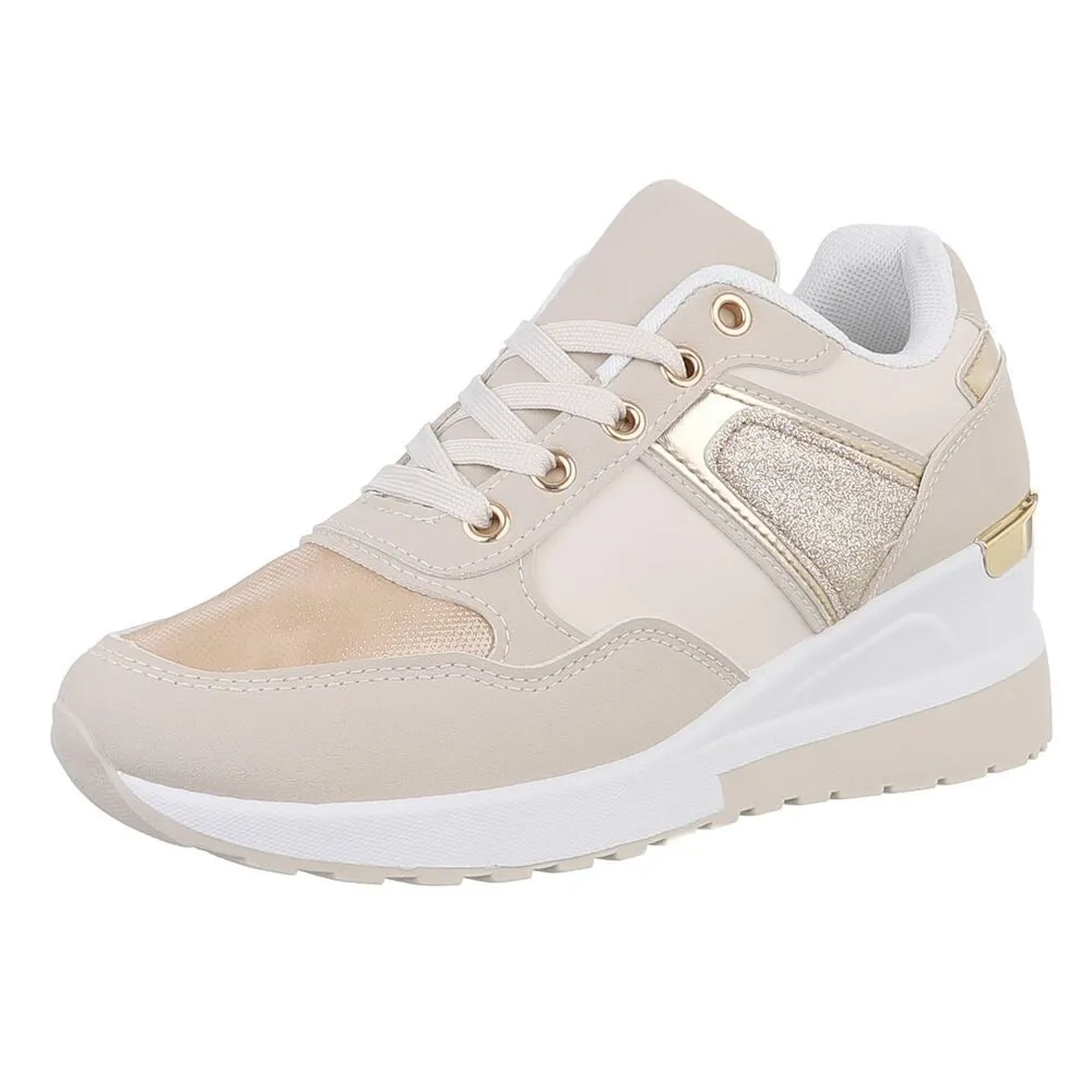 ITAL-DESIGN Damen Low-Top Freizeit Sneaker (88671651) Keilabsatz/Wedge Sneakers Low in Beige