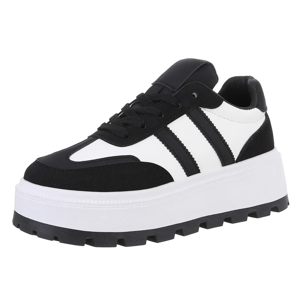 ITAL-DESIGN Damen Low-Top Freizeit Sneaker (88671777) Keilabsatz/Wedge Sneakers Low in Schwarz
