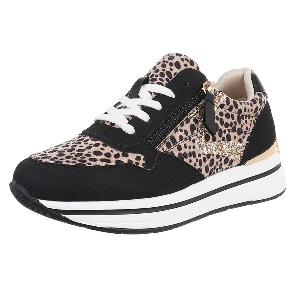 ITAL-DESIGN Damen Low-Top Freizeit Sneaker (88671847) Keilabsatz/Wedge Sneakers Low in Schwarz