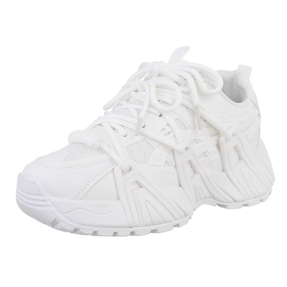 ITAL-DESIGN Damen Low-Top Freizeit Sneaker (88828425) Keilabsatz/Wedge Sneakers Low in Weiß