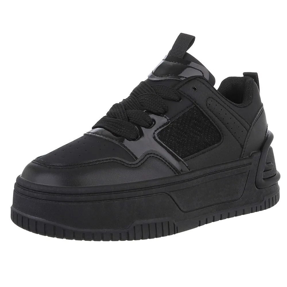 ITAL-DESIGN Damen Low-Top Freizeit Sneaker (88828473) Keilabsatz/Wedge Sneakers Low in Schwarz
