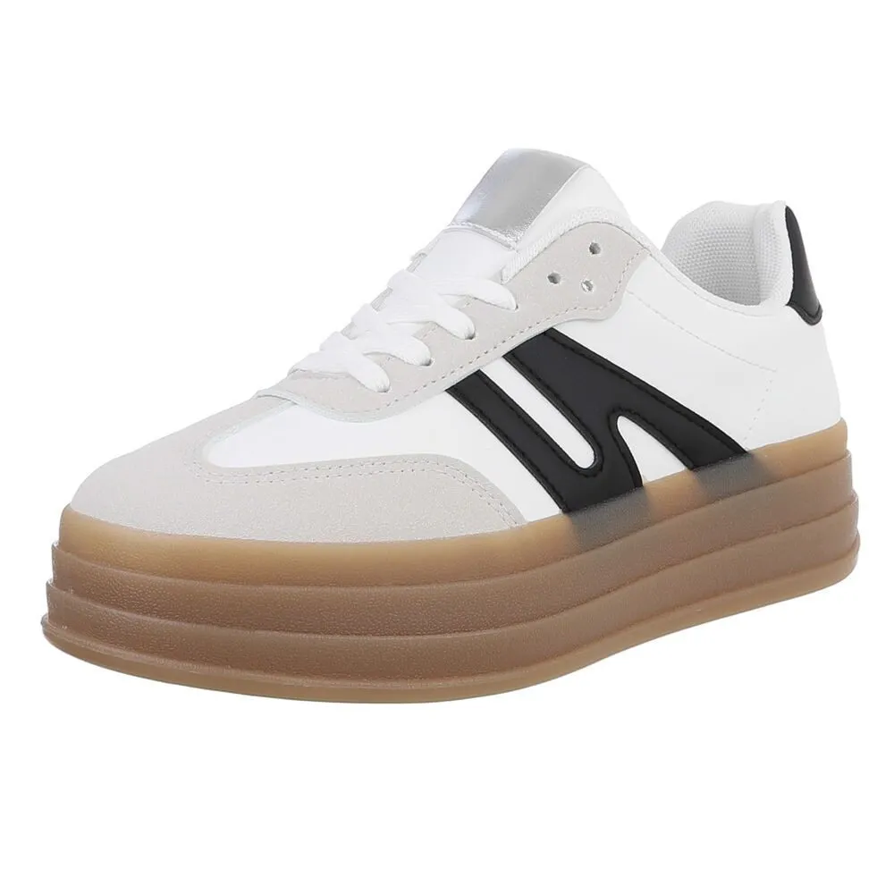 ITAL-DESIGN Damen Low-Top Freizeit Sneaker (88843368) Keilabsatz/Wedge Sneakers Low in Weiß