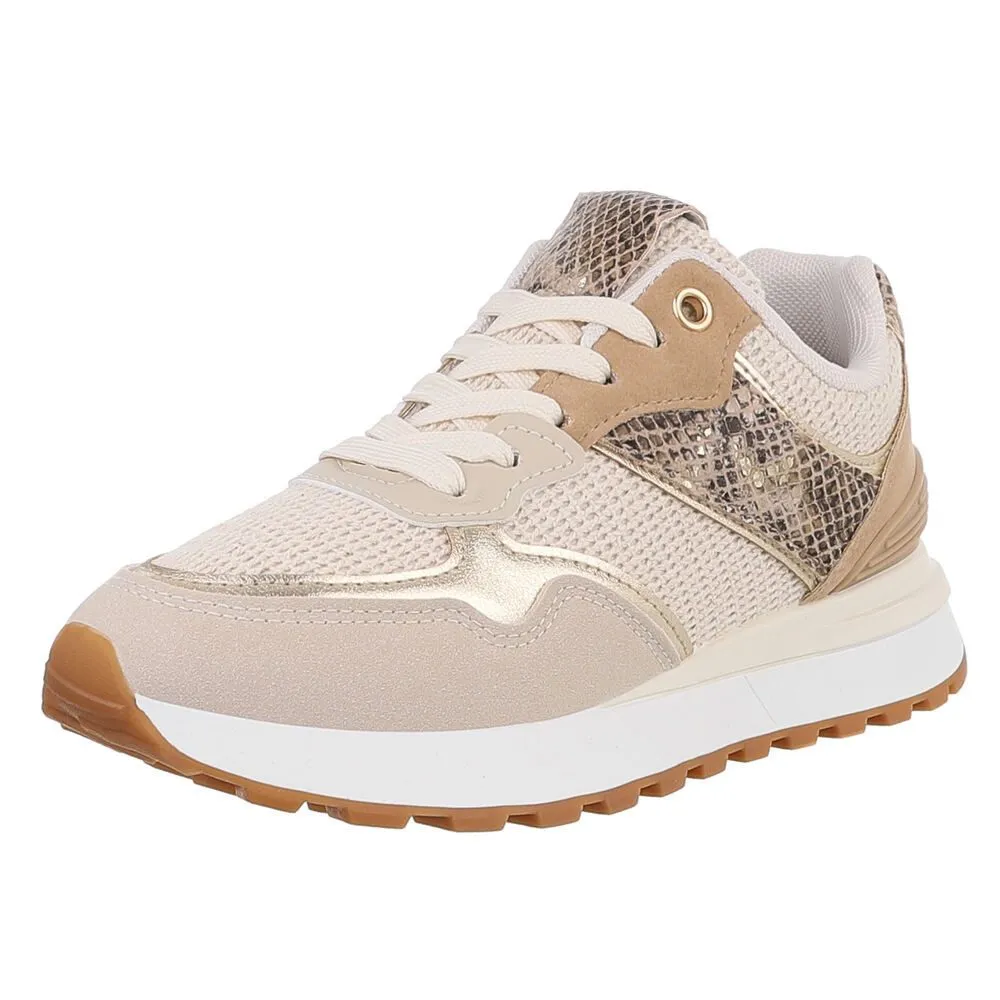 ITAL-DESIGN Damen Low-Top Freizeit Sneaker (88930594) Flach Sneakers Low in Beige