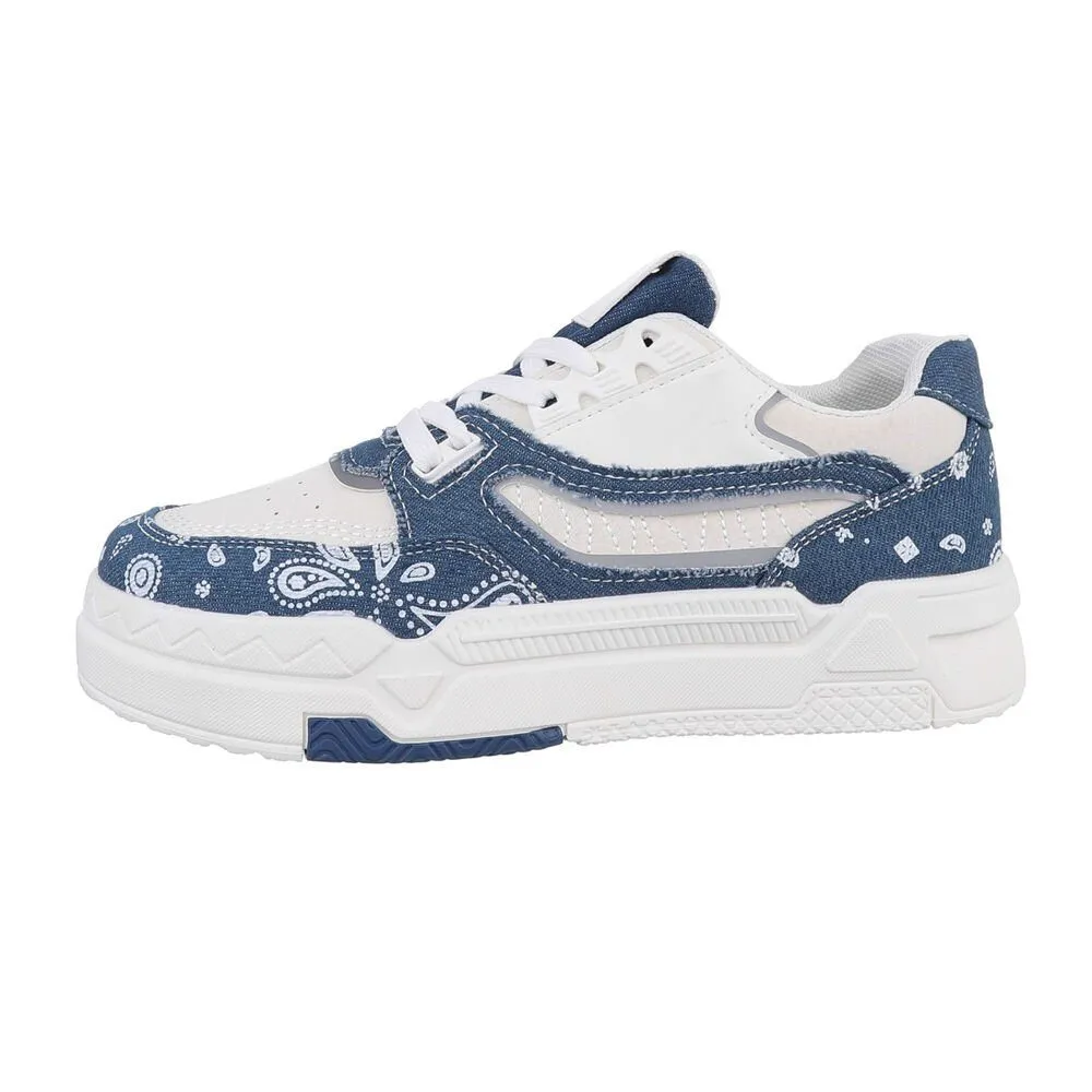 ITAL-DESIGN Damen Low-Top Freizeit Sneaker Flach Sneakers Low in Blau