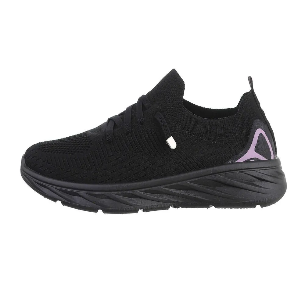 ITAL-DESIGN Damen Low-Top Freizeit Sneaker Flach Sneakers Low in Schwarz