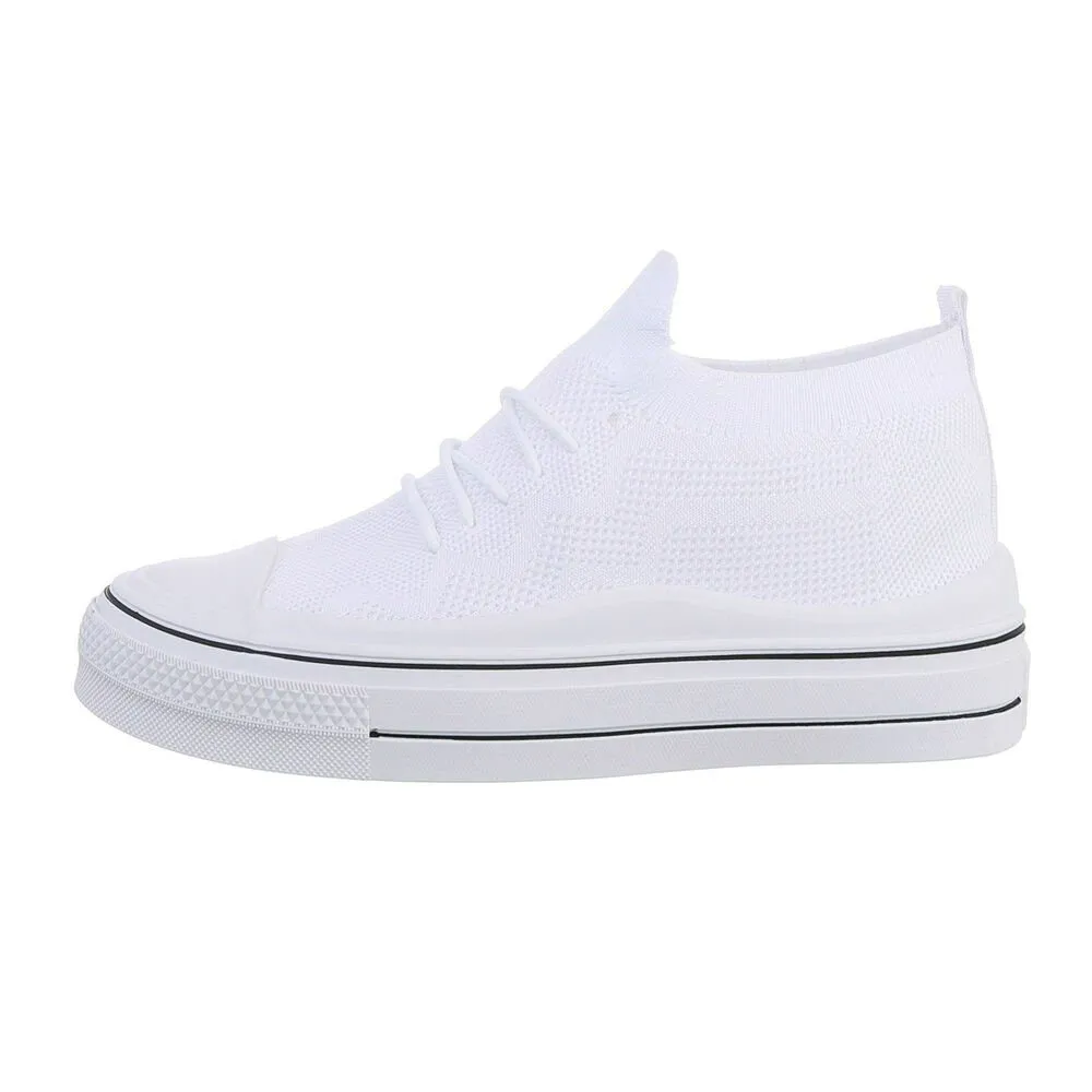 ITAL-DESIGN Damen Low-Top Freizeit Sneaker Flach Sneakers Low in Weiß