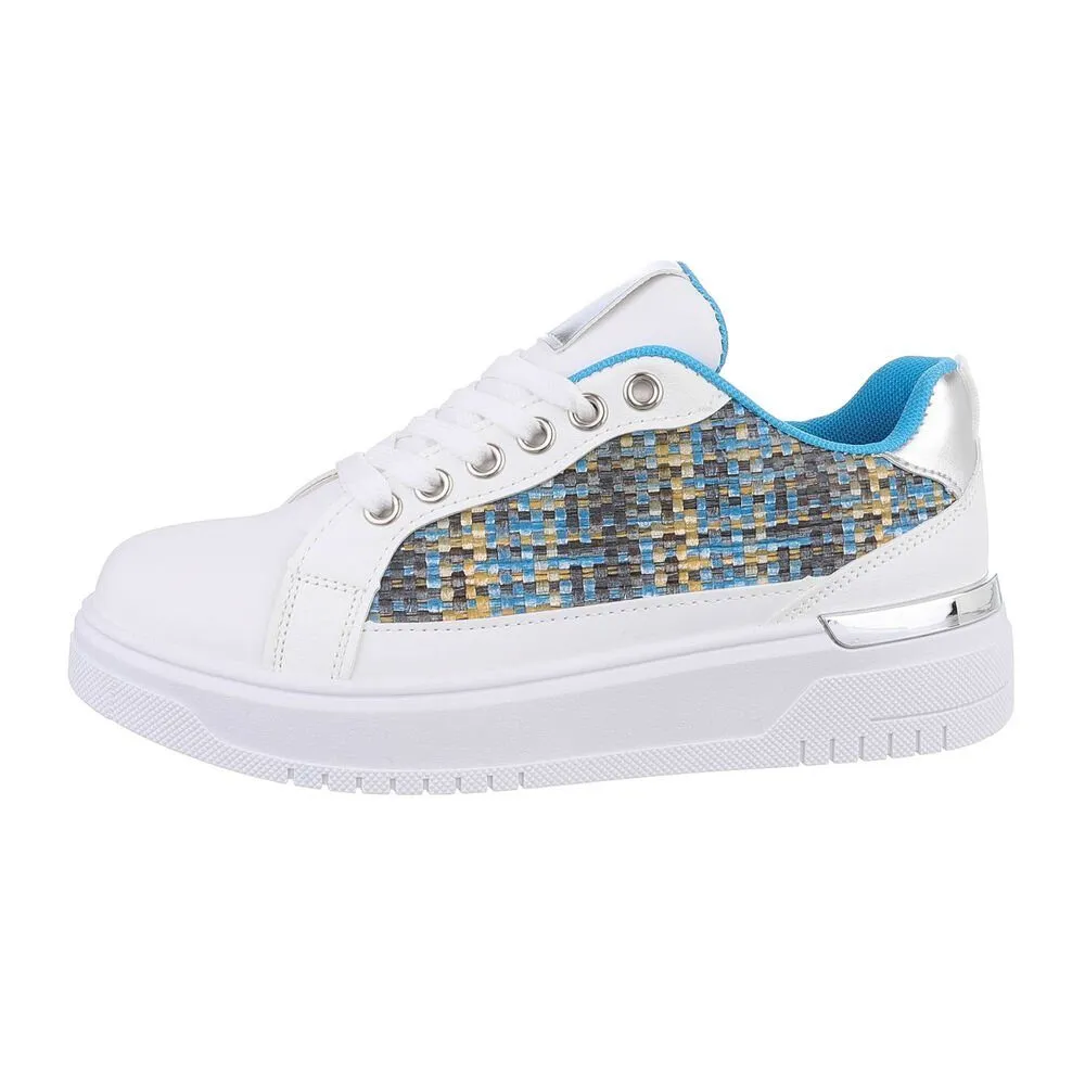 ITAL-DESIGN Damen Low-Top Freizeit Sneaker Keilabsatz/Wedge Sneakers Low in Weiß