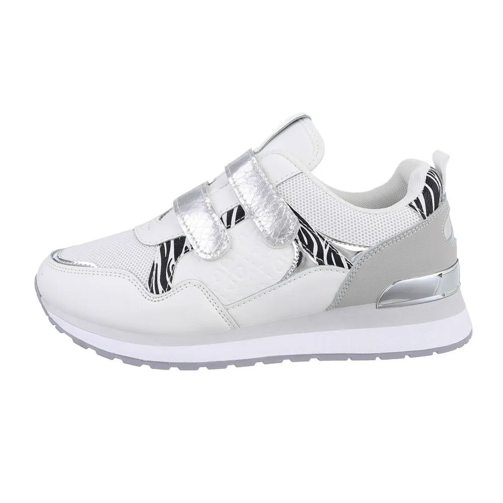 ITAL-DESIGN Damen Low-Top Freizeit Sneaker Keilabsatz/Wedge Sneakers Low in Weiß
