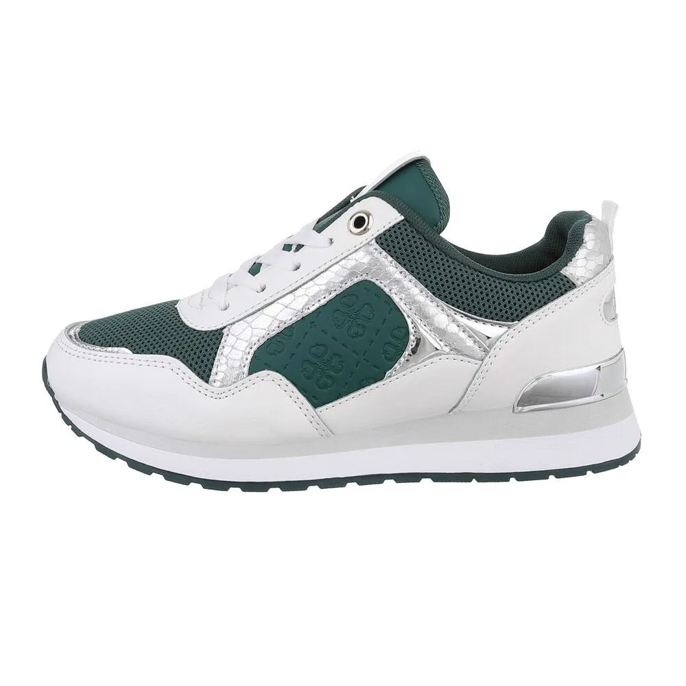 ITAL-DESIGN Damen Low-Top Freizeit Sneaker Keilabsatz/Wedge Sneakers Low in Grün