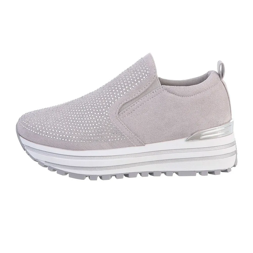 ITAL-DESIGN Damen Low-Top Freizeit Sneaker Keilabsatz/Wedge Sneakers Low in Grau