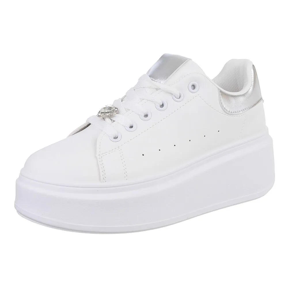 ITAL-DESIGN Damen Sneaker mit erhöhter Sohle und elegantem Design Sneaker (89542852) Keilabsatz/Wedge Sneakers Low in Weiß