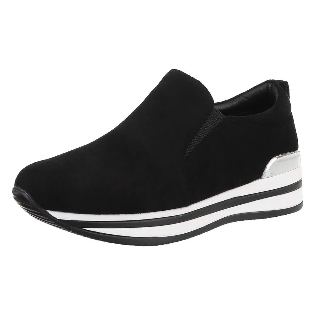 ITAL-DESIGN Komfortabler Slipper für Jeden Anlass Sneaker (89322655) Keilabsatz/Wedge Sneakers Low in Schwarz