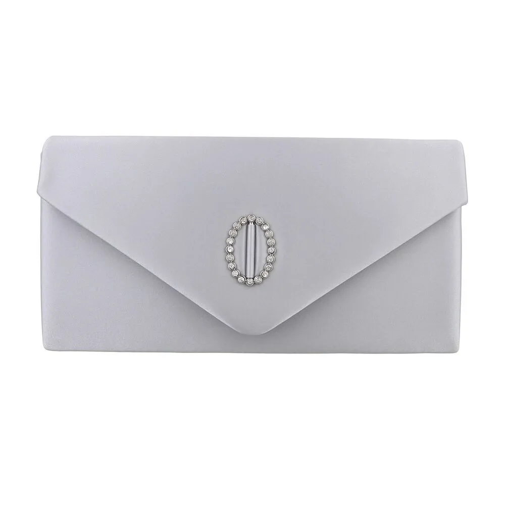 Ital-Design Schultertasche Kleine, Damentasche clutch schultertasche mit strass in Silber