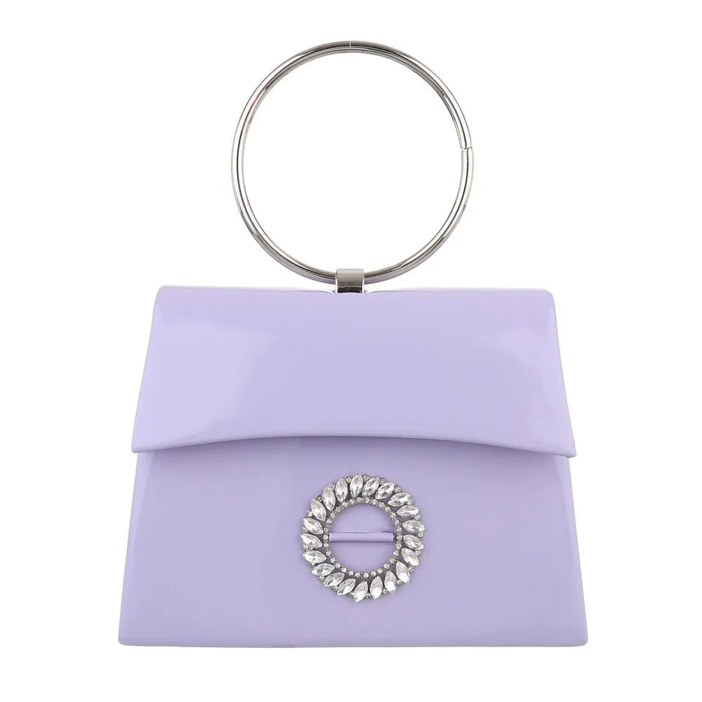Ital-Design Schultertasche Sehr kleine, Damentasche handtasche schultertasche mit strass in Lila