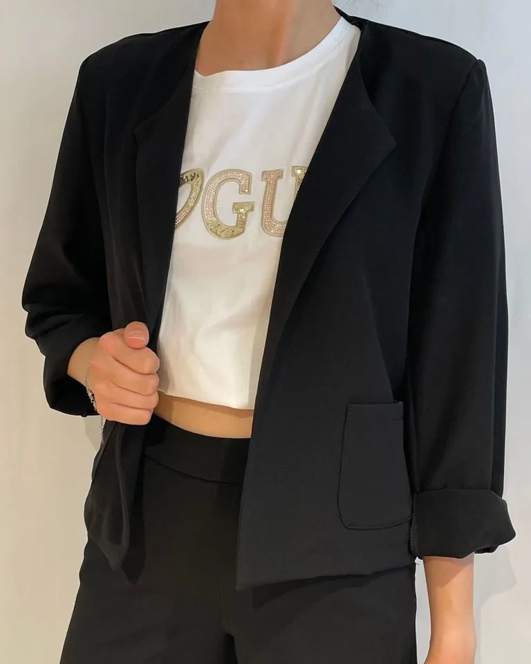 ITALY VIBES Kurzblazer - Blazer NILA - Kurzblazer - leichter Blazer mit Schulterpolstern