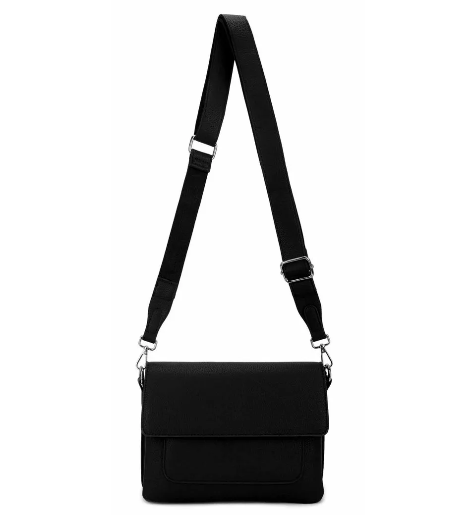 ITALYSHOP24 Schultertasche Damen Crossbody Bodybag Umhängetasche Messenger Brusttasche Crossover (Spar-Set Clutch, Tasche mit einem breitem Muster Stoffgurt/Umhängeband), Handtasche Shopper Freizeit Damentasche Reise Leder Optik