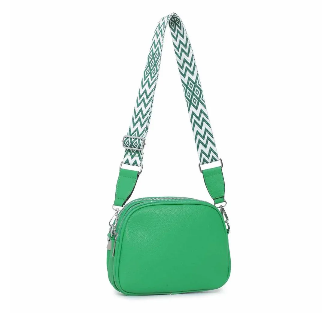 ITALYSHOP24 Schultertasche Damen Tasche Crossbody Handytasche, als Schultertasche, Crossover, Umhängetasche tragbar