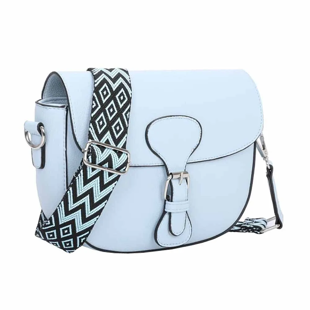 ITALYSHOP24 Schultertasche DAMEN TASCHE MINI Shopper Crossover Bodybag Umhängetasche Handtasche (Spar-Set:Tasche mit Gurt, leicht Gewicht, 2-tlg), Crossbag Messenger Handy Smartphone Freizeit Überschlagtasche Reise