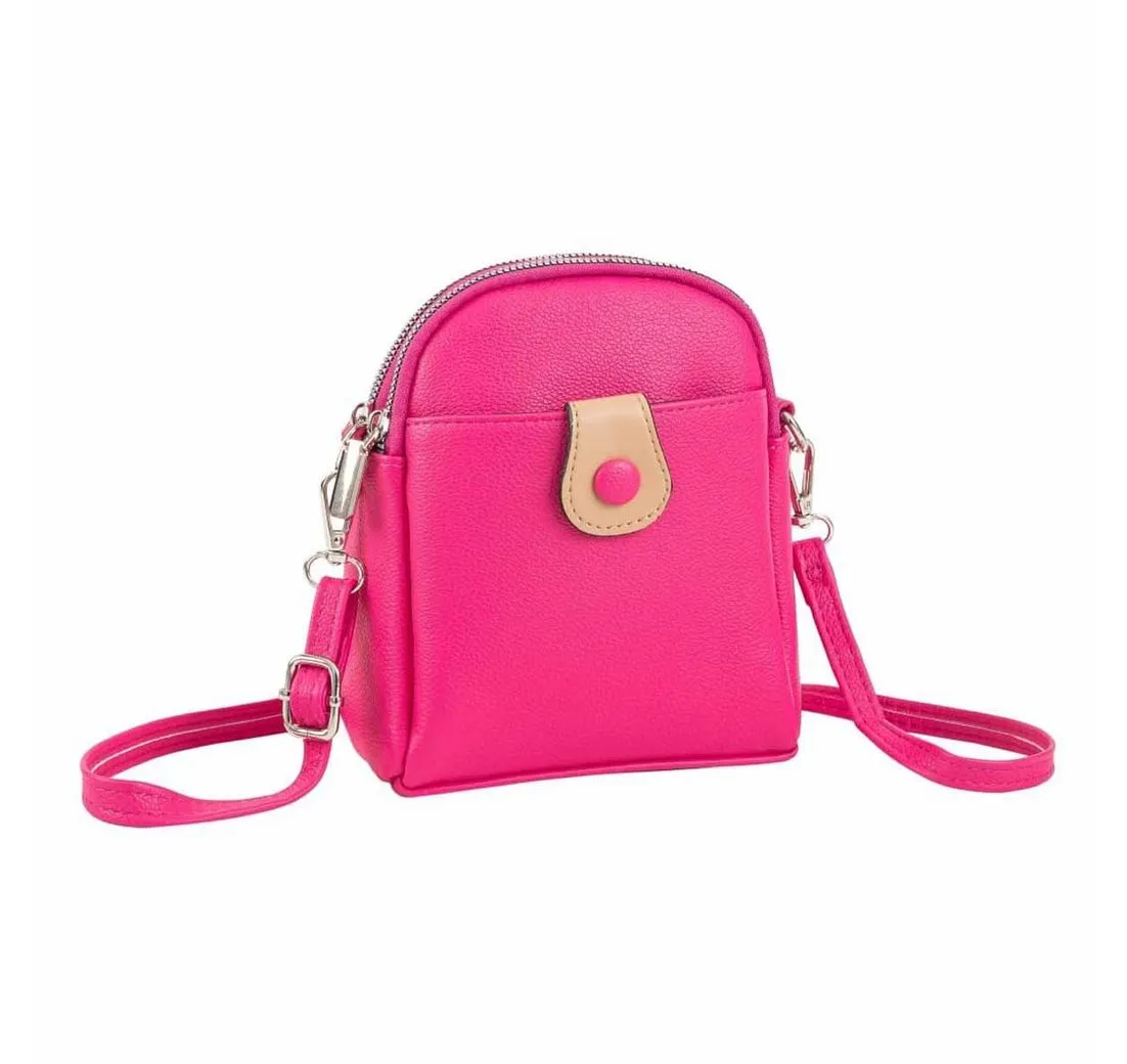 ITALYSHOP24 Schultertasche Damen Tasche Minibag Umhängetasche Geldbörse Handytasche Crossover, Brusttasche Bodybag Crossbody Hüfttasche Clutch leicht Gewicht
