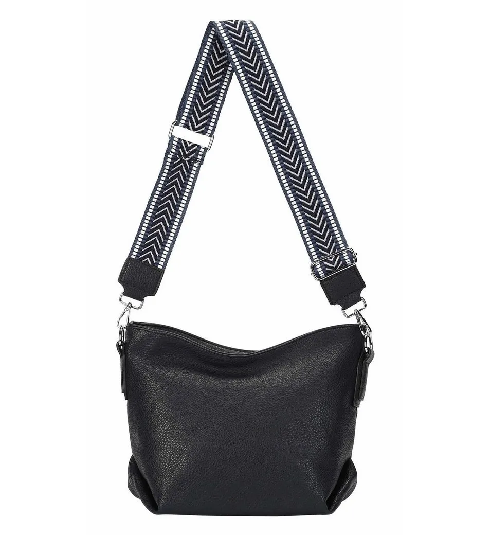 ITALYSHOP24 Schultertasche Damen Tasche Shopper HOBO Cross Over Body Bag Umhängetasche Weekender, große 3xFach geteiltes Hauptfach, Freizeit Abend Urlaub, Leder Optik