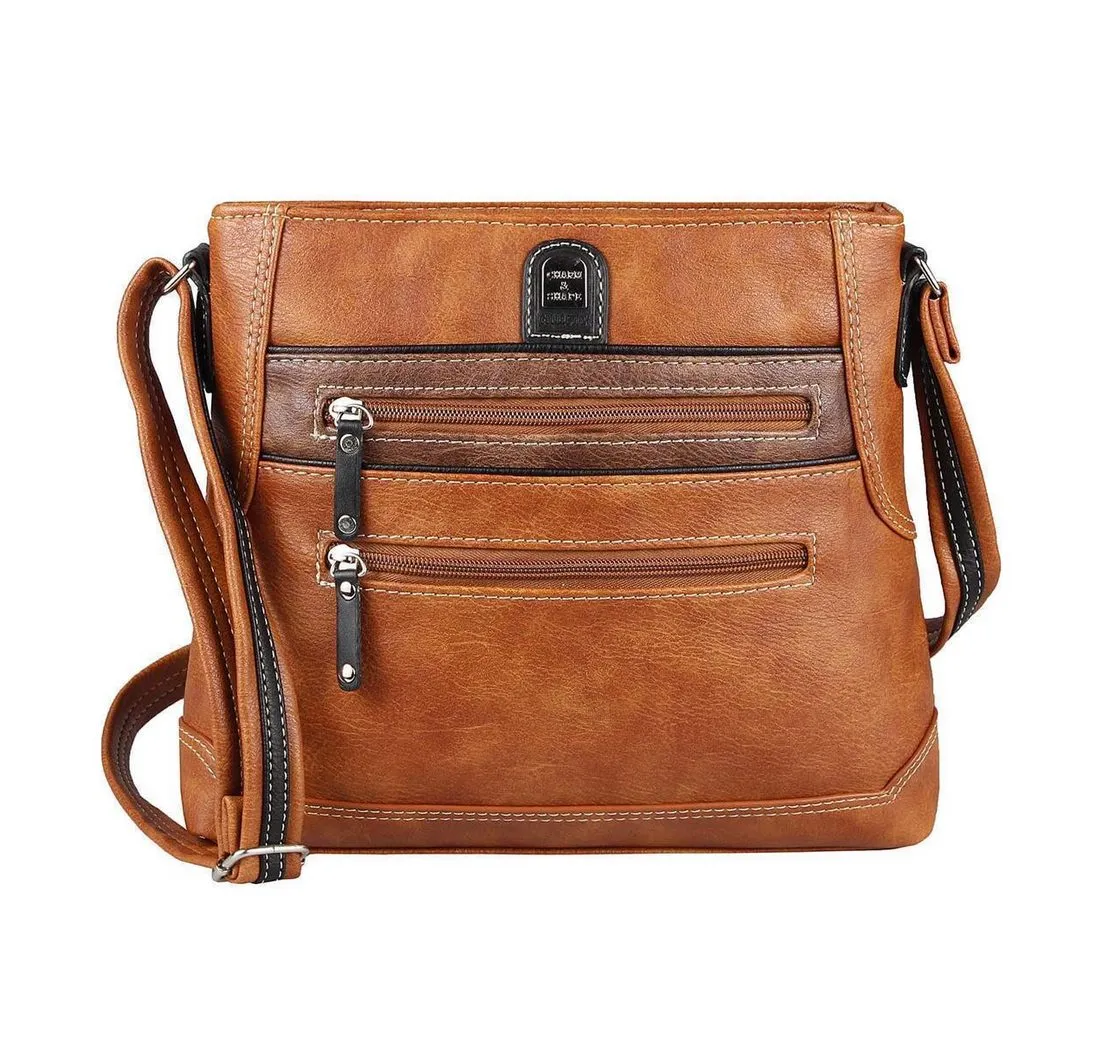 ITALYSHOP24 Schultertasche Damen Tasche Umhängetasche CrossBody Schultertasche CrossOver, Vintage Shopper Leder Optik Reisetasche Handtasche