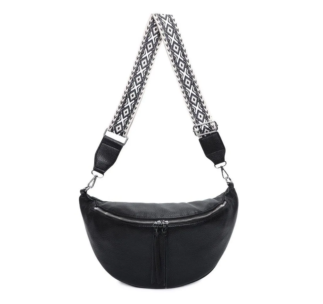 ITALYSHOP24 Schultertasche Damen XXL Tasche Gürteltasche Bodybag Brusttasche, CrossOver, Umhängetasche, Hüfttasche
