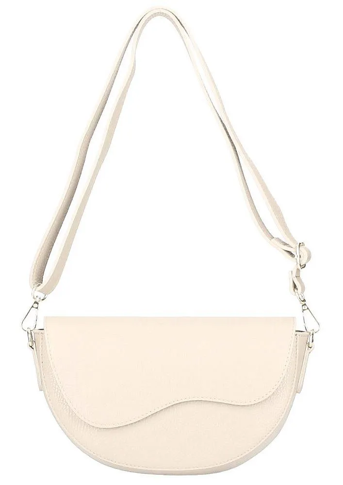 ITALYSHOP24 Schultertasche MADE IN ITALY DAMEN echt LEDER TASCHE Satteltasche Cross Over Body Bag, Saddle Clutch Umhängetasche Brusttasche unverwechselbare Design leicht