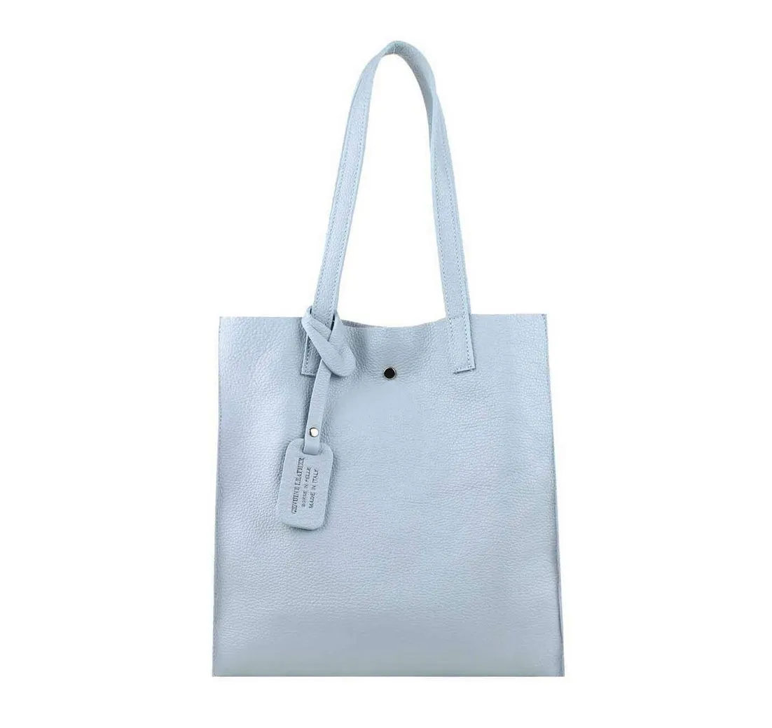 ITALYSHOP24 Schultertasche Made in Italy Damen Leder Shopper Schultertasche, italienisches XL Handtaschen-Set aus 2 Taschen