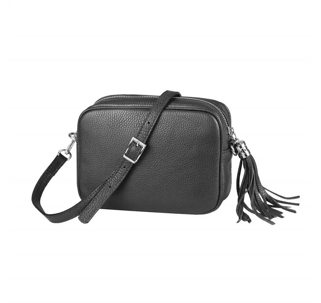 ITALYSHOP24 Schultertasche Made in Italy Damen Leder Tasche CrossOver, als Schultertasche, CrossBody, Umhängetasche tragbar