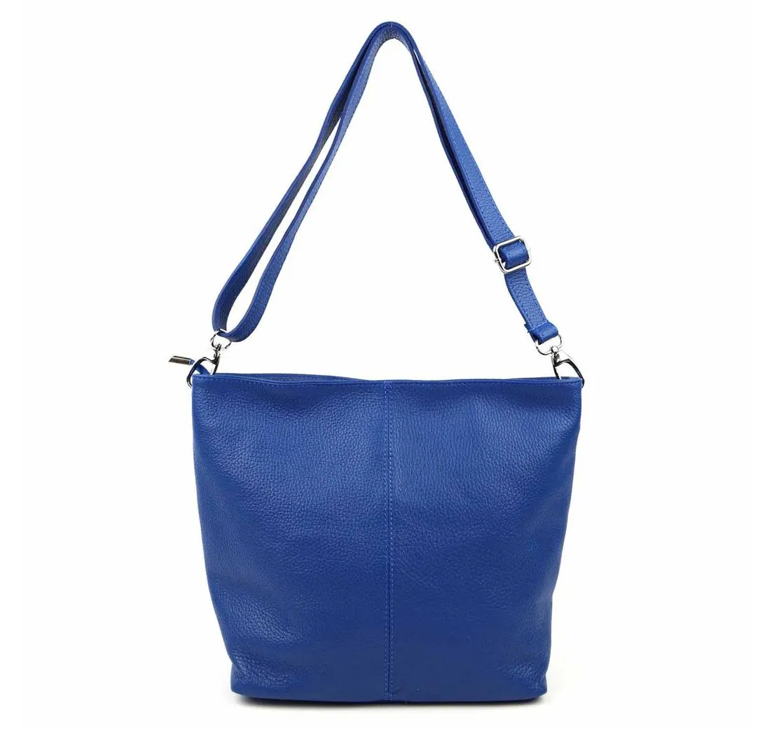ITALYSHOP24 Schultertasche MADE IN ITALY Damen Leder Tasche Shopper Umhängetasche Cross Over Body, Brusttasche Bag große 3xFach geteiltes Hauptfach Freizeit Abend Urlaub