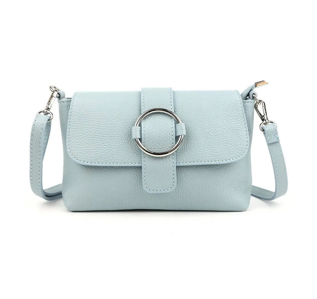 ITALYSHOP24 Schultertasche MADE IN ITALY Damen Leder Tasche Umhängetasche Cross Over Body Clutch, Messenger Bag Brusttasche Hüfttasche Freizeit Abendtasche Smartphone