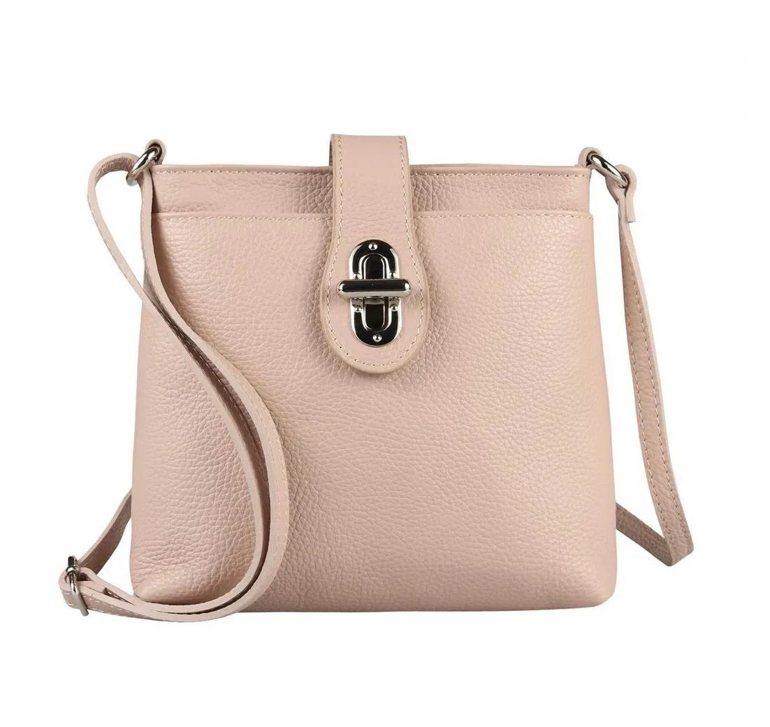 ITALYSHOP24 Schultertasche Made in Italy Damen Leder Tasche CrossOver, als Schultertasche, CrossBody, Umhängetasche tragbar