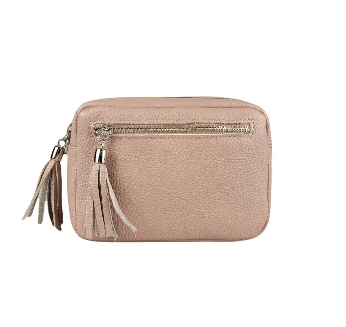 ITALYSHOP24 Schultertasche Made in Italy Damen Leder Tasche CrossOver, als Schultertasche, CrossBody, Umhängetasche tragbar
