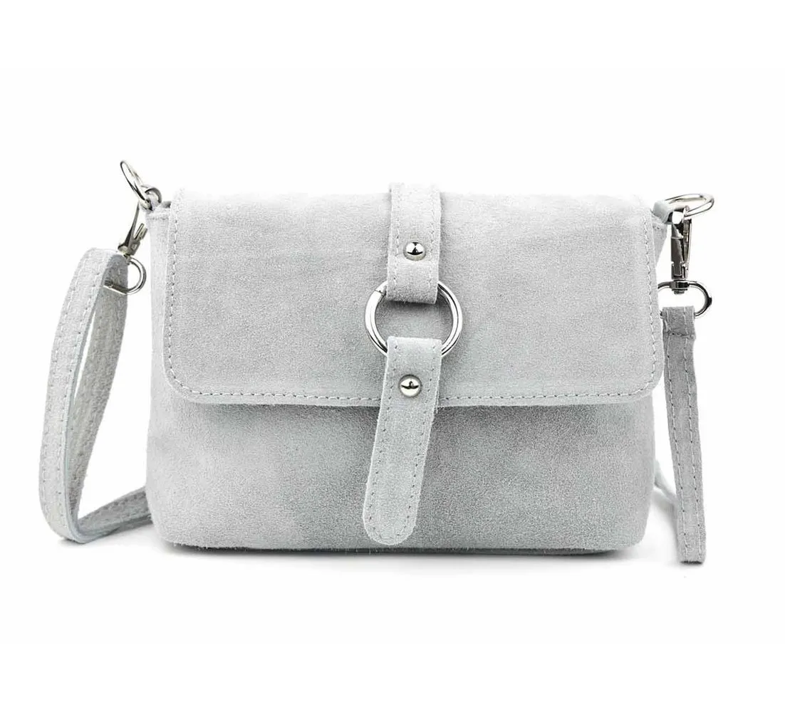 ITALYSHOP24 Schultertasche Made in Italy Damen Leder Tasche Umhängetasche Handtasche CrossOver, Schultertasche CrossBody Wildleder Abendtasche Echtleder Messenger