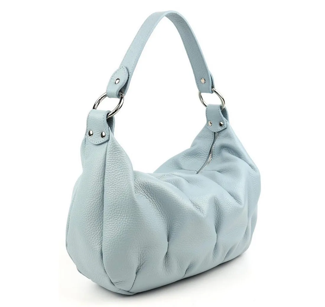 ITALYSHOP24 Schultertasche MADE IN ITALY Damen Nappa Leder Hobo Body Bag Shopper Umhängetasche, Brusttasche Cross Over Body Bag für Freizeit Abend Reise Sport Urlaub
