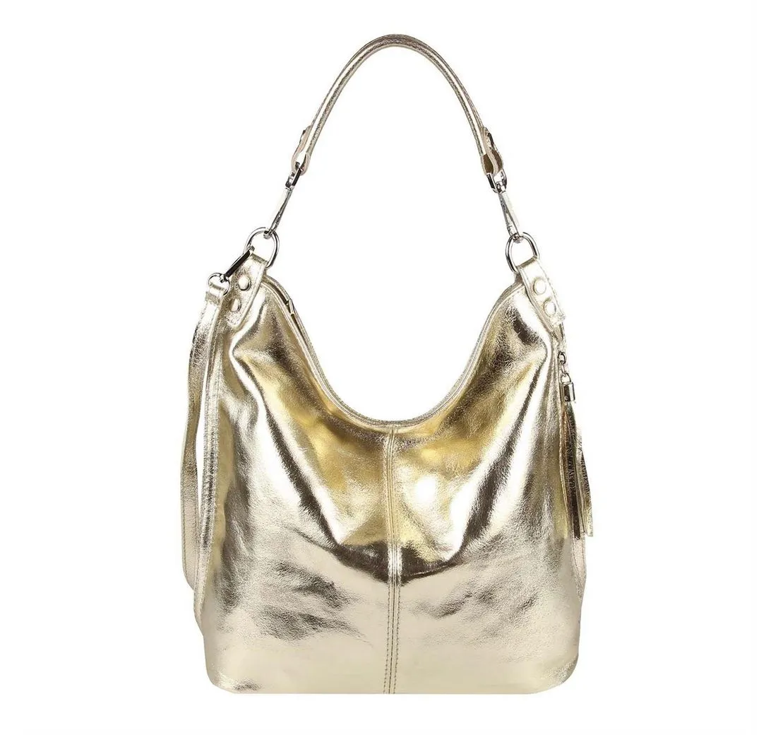 ITALYSHOP24 Schultertasche MADE IN ITALY XL Damen Nappa Leder Handtasche Shopper Umhängetasche, große 3xFach geteiltes Hauptfach, Freizeit Abend Reise Sport Urlaub