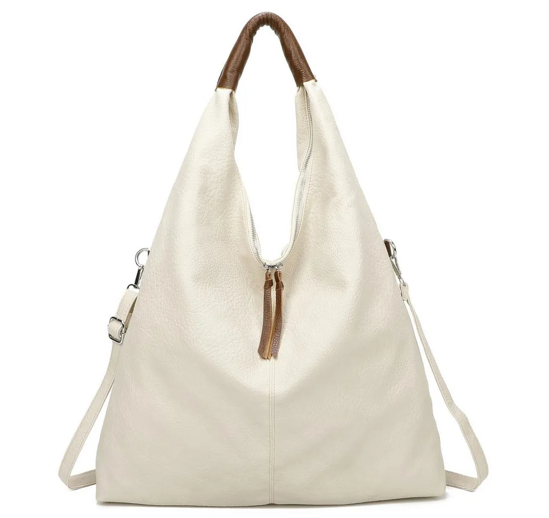 ITALYSHOP24 Schultertasche XXL Damen Shopper Tasche Freizeittasche Hobo Bag Weekender Reisetasche, Urlaub Handtasche Henkeltasche Umhängetasche Beuteltasche Bürotasche