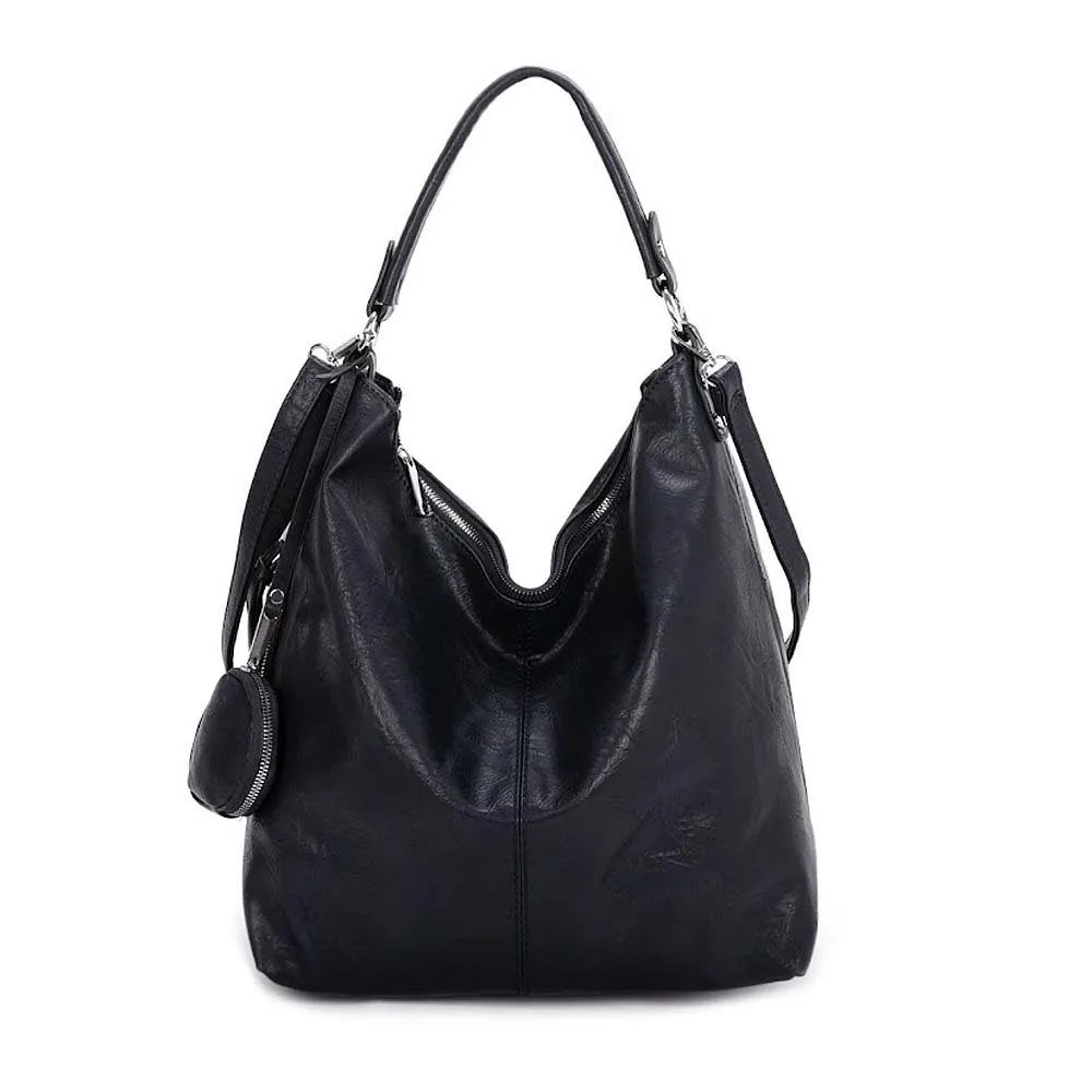 Italyshop24 Schultertasche XXL DAMEN TASCHE SHOPPER Hobo Cross Bag Reisetasche Umhängetasche, LEDER OPTIK, große Tasche für Sport Schule Reise Freizeit Urlaub