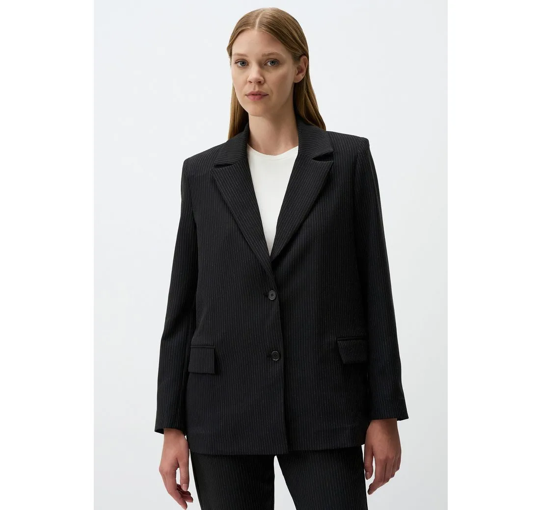 JIMMY KEY Jackenblazer Langärmlig Gestreift Stilvoll Blazer Jacke