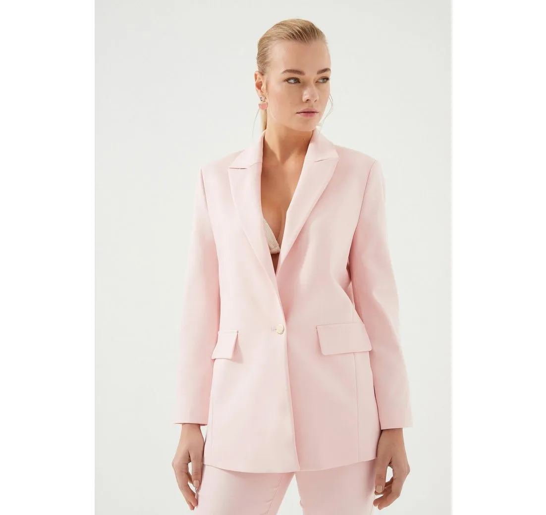 JUST LIKE YOU Jackenblazer Damenblazer Taschen Jacke mit geknöpftem Revers