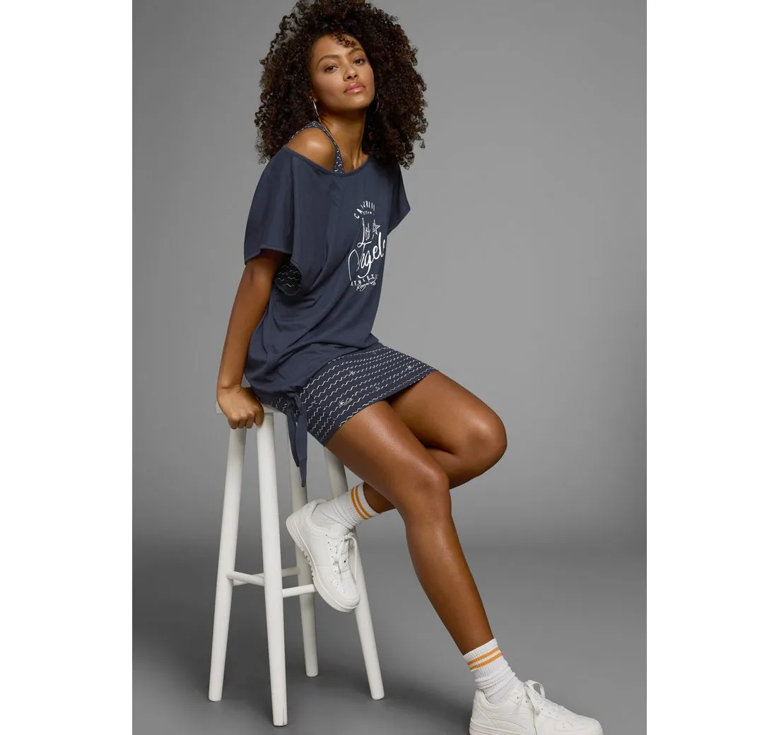 KANGAROOS Jerseykleid (2-tlg) bedrucktes Design, aus Baumwolle und Modal