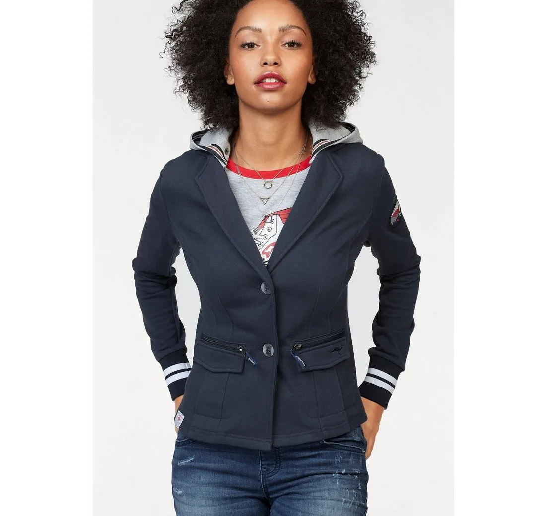 KANGAROOS Sweatblazer mit vielen Details und abnehmbarer Kapuze