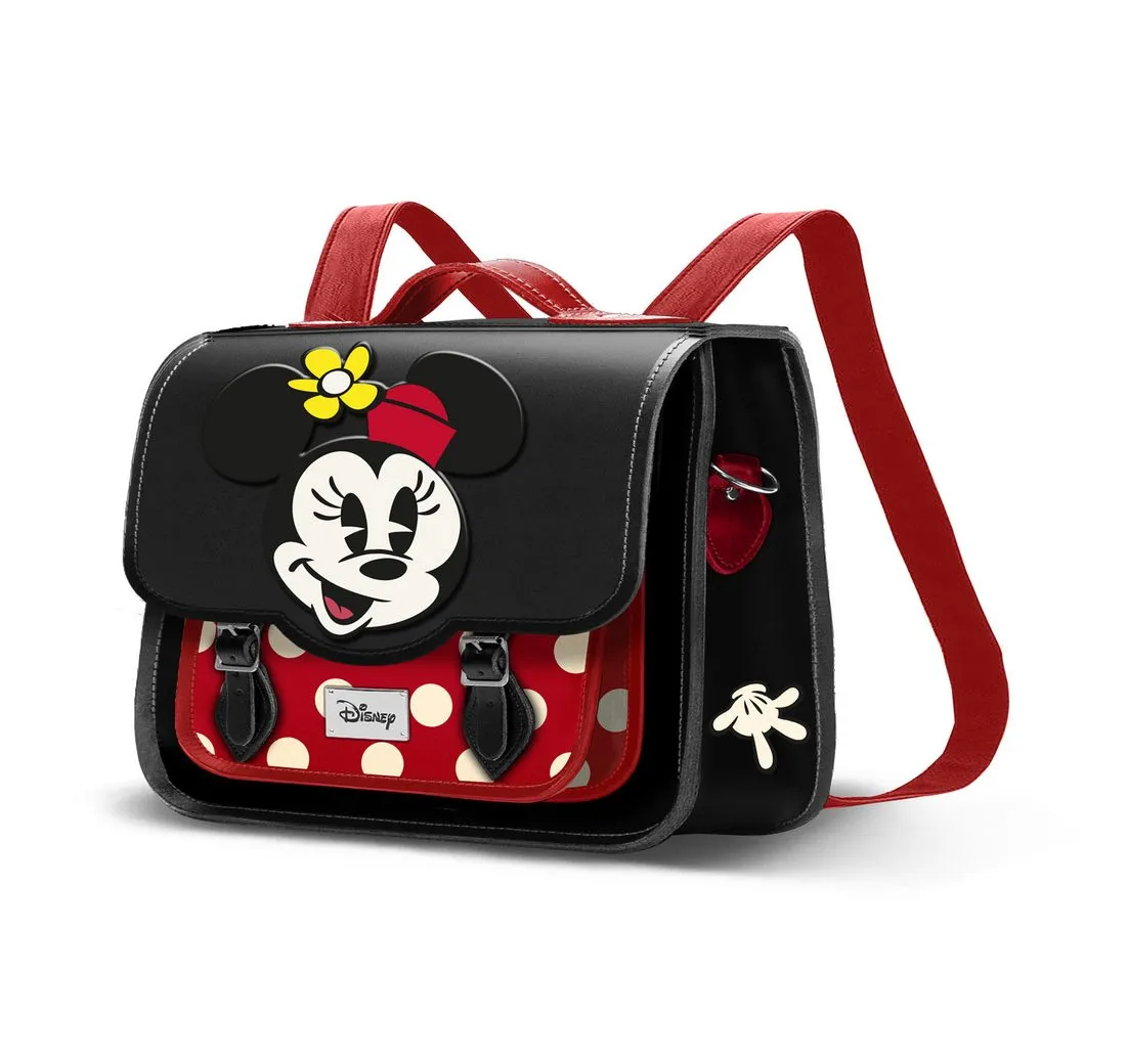 Karactermania Schultertasche Disney Minnie Maus kleiner Rucksack Tasche Umhängetasche Handtasche, 3 in 1 Funktion