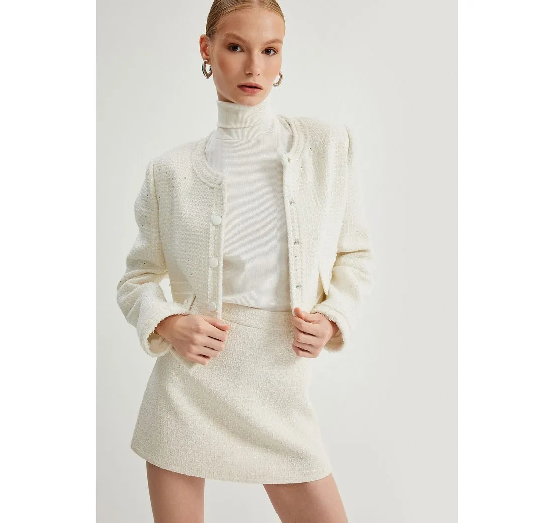 KOTON Jackenblazer Regular Tweed