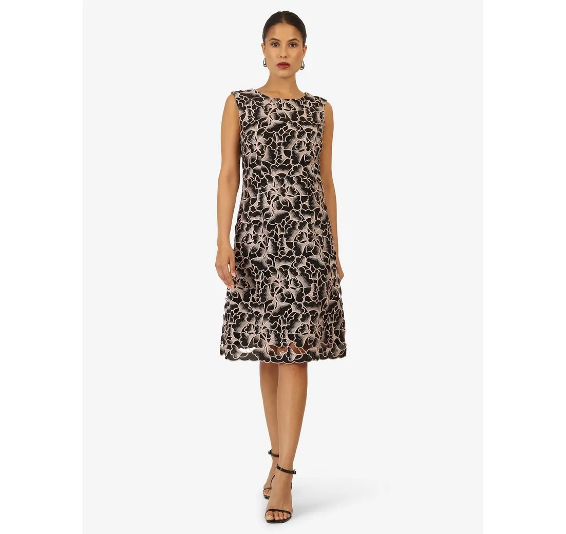 KRAIMOD Cocktailkleid mit floraler Spitze und Rundhals