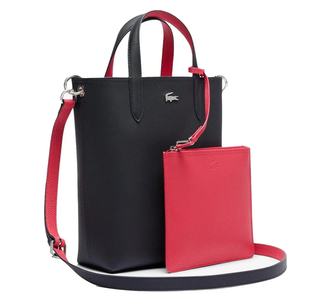 Lacoste Henkeltasche Damen Handtasche Lederimitat Vertical Shopping BAg