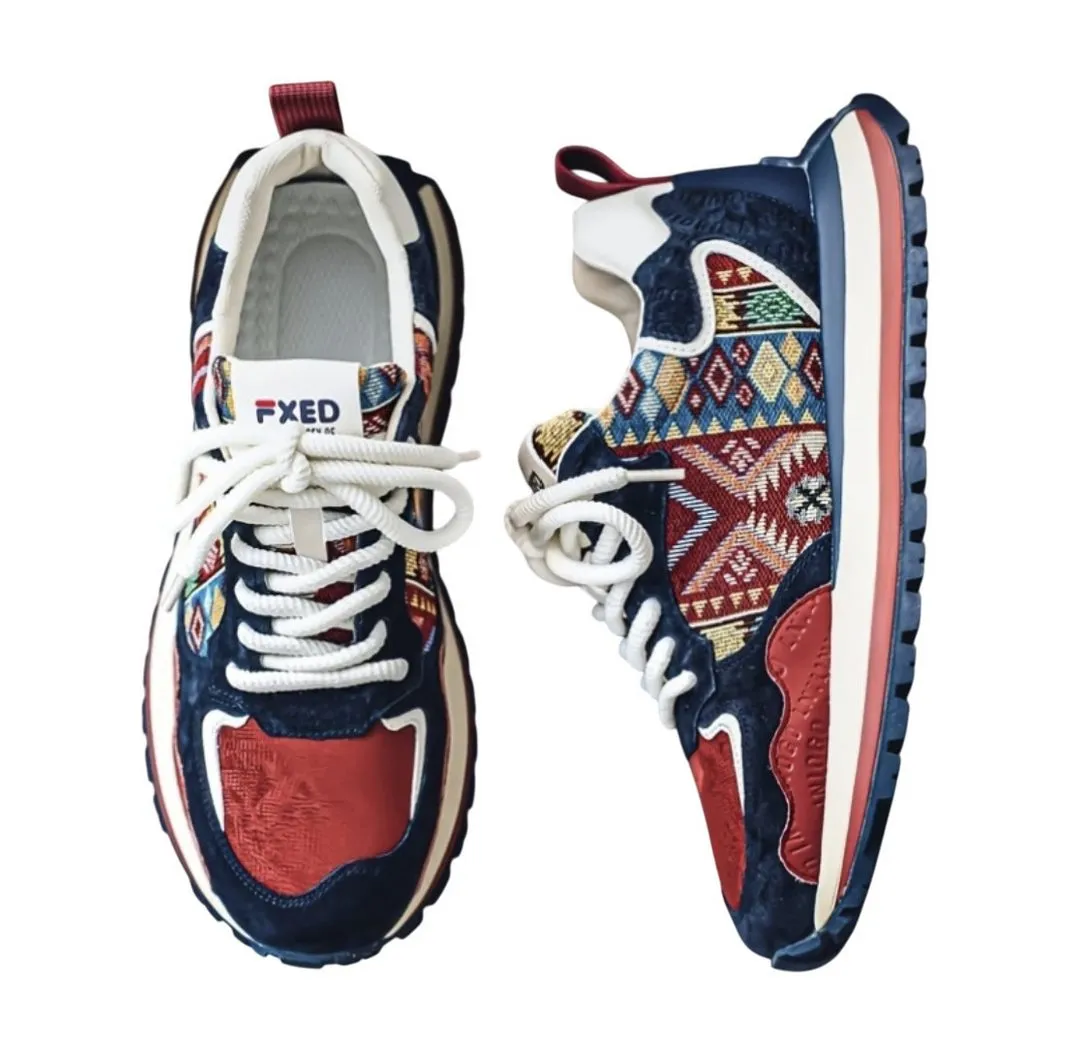 LALE COLLECTION® Herren Sneaker Vintage Design Kilim-Muster Mode Fashion Sneaker Kilim-Muster, Design