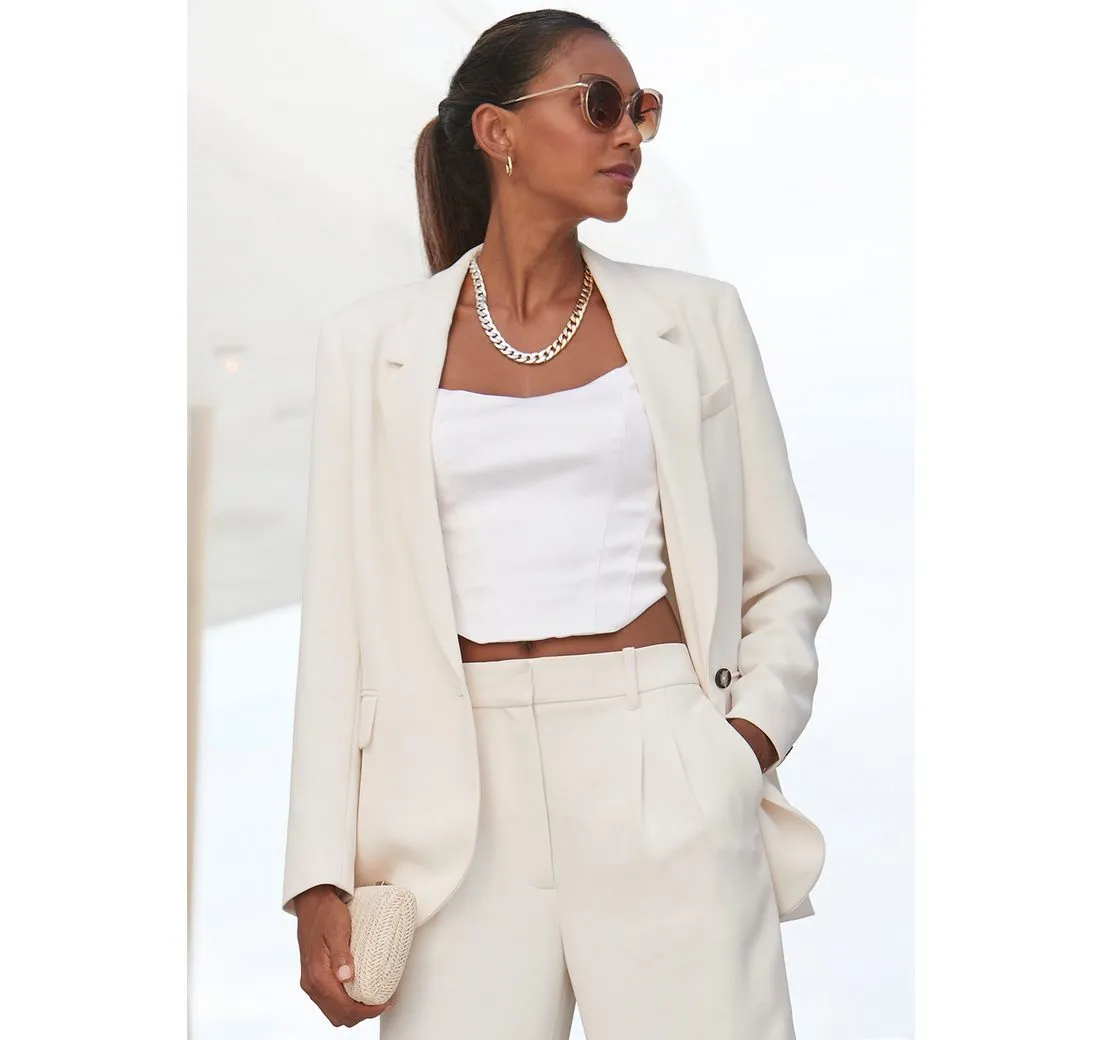 LASCANA Longblazer mit Reverskragen und Schlitz hinten, Damenblazer, elegant-chic
