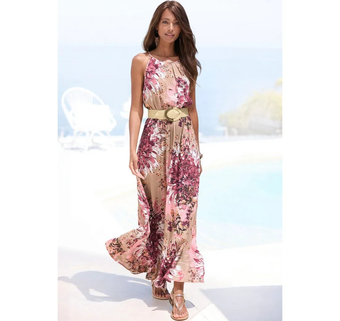 LASCANA Maxikleid mit Alloverdruck, luftiges Sommerkleid, Strandkleid